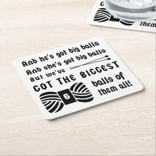 Posavasos Cuadrado De Papel Tejidos ・ Grandes bolas de artesanías yarn