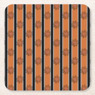 Posavasos Cuadrado De Papel Telarañas divertidas y elegantes de Halloween