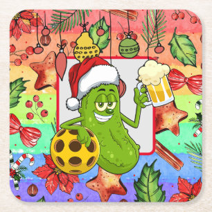 Posavasos Cuadrado De Papel Tema de los Navidades de bolas de bolas