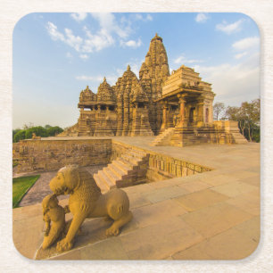 Posavasos Cuadrado De Papel Templos hindúes en Khajuraho