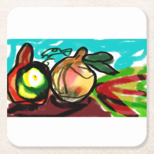 Posavasos Cuadrado De Papel Temporada de calabazas y calabaza