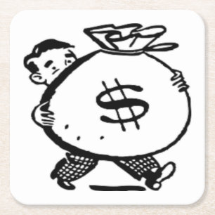 POSAVASOS CUADRADO DE PAPEL ¿TENGO DINERO?