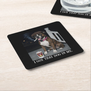 Posavasos Cuadrado De Papel Tengo Ese Perro Dentro De Mí, Divertida Personalid