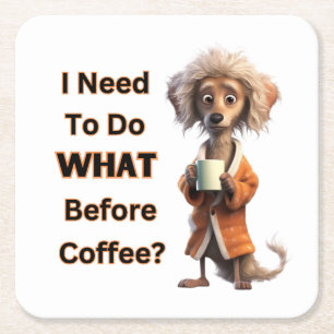 POSAVASOS CUADRADO DE PAPEL ¿TENGO QUE HACER LO QUE HAYA ANTES DEL CAFÉ?