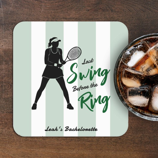 Posavasos Cuadrado De Papel Tenis Despedida de Soltera Último Swing Antes del  (Subido por el creador)