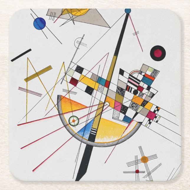 Posavasos Cuadrado De Papel Tensión Delicada Nº 85, Wassily Kandinsky (Anverso)