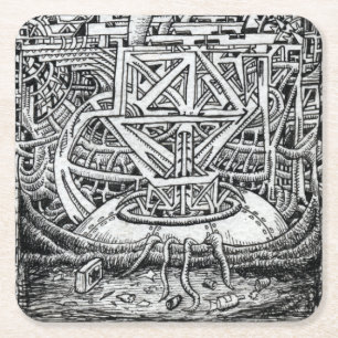 Posavasos Cuadrado De Papel Tentacle Tank de Brian Benson