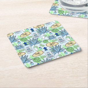 Posavasos Cuadrado De Papel Tequila Drinker Guay Cocktail Fiesta