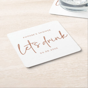 Posavasos Cuadrado De Papel Terracota y tostadora de ducha Minimalista blanca