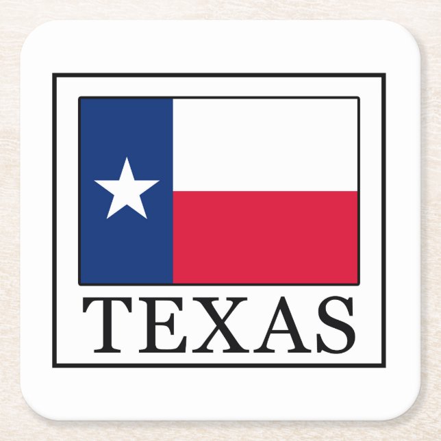 Posavasos Cuadrado De Papel Texas (Anverso)