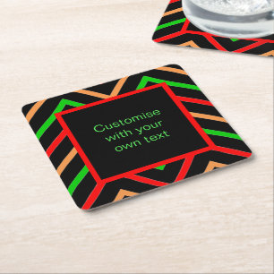 Posavasos Cuadrado De Papel Texto personalizado Chevron de moda