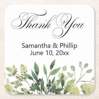 Posavasos Cuadrado De Papel Thank you coaster wedding favors