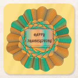 Posavasos Cuadrado De Papel Thanksgivding Set moderno y único color de otoño d