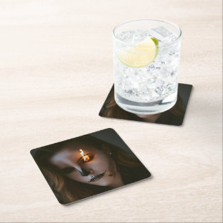 Posavasos Cuadrado De Papel the evil one Halloween Paper Coaster