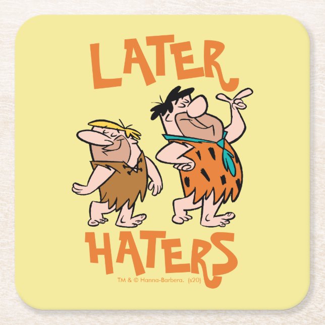 Posavasos Cuadrado De Papel The Flintstones | Fred & Barney - Later Haters (Anverso)