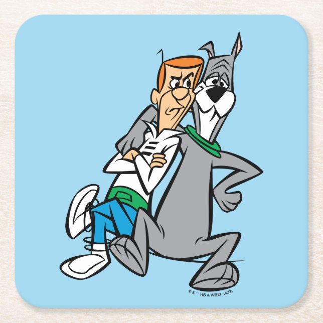 Posavasos Cuadrado De Papel The Jetsons | George & Astro Buddies (Anverso)