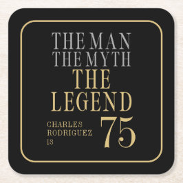 Posavasos Cuadrado De Papel The Man The Myth The Legend 75th Birthday