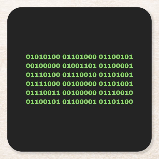 Posavasos Cuadrado De Papel The Matrix es real (Anverso)
