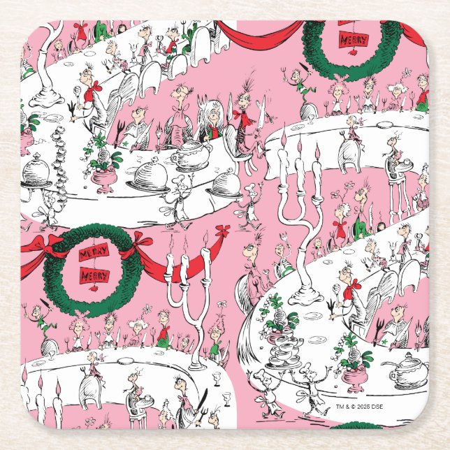 Posavasos Cuadrado De Papel The Whos' Merry Christmas Feast (Anverso)