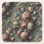 Posavasos Cuadrado De Papel 🌿 The Wretching Wreath – Gothic Victorian<br><div class="desc">Deck the halls with howls and horror. The Wretching Wreath coils lush roses and berry-laced blooms around snarling grotesques, caught mid-retch as if the foliage itself turned against them. Baroque scrolls twist through the chaos, framing a floral spectacle of beauty gone feral. Perfect for those who like their wreaths screaming—and...</div>