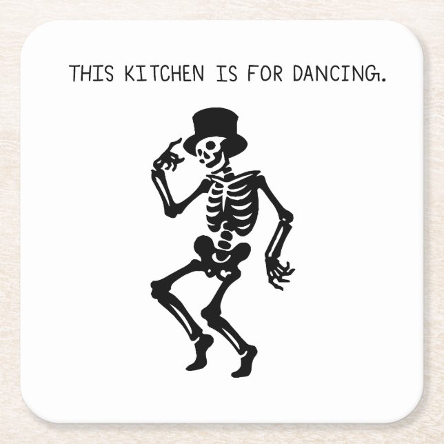 Posavasos Cuadrado De Papel This Kitchen is for Dancing (Anverso)