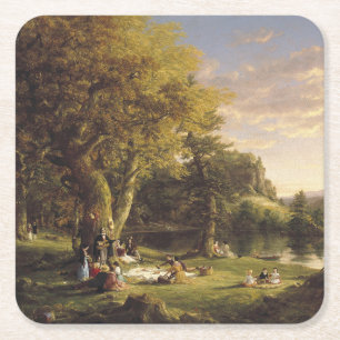 Posavasos Cuadrado De Papel Thomas Cole The Pic-Nic