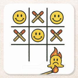 Posavasos Cuadrado De Papel Tic Tac Toe