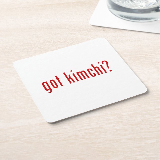 Posavasos Cuadrado De Papel ¿tiene kimchi? (En perspectiva)