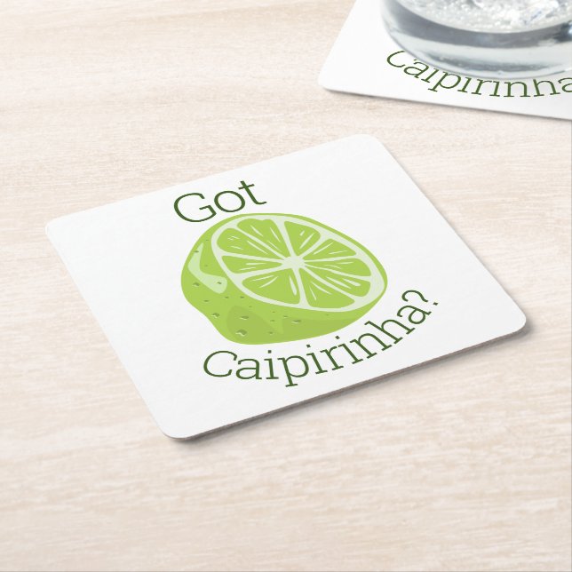 Posavasos Cuadrado De Papel ¿Tienes Caipirinha? (En perspectiva)
