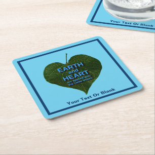 Posavasos Cuadrado De Papel Tierra - Anagram del corazón