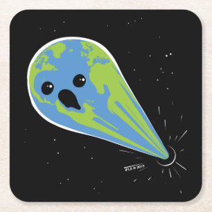 Posavasos Cuadrado De Papel Tierra contra el calabozo