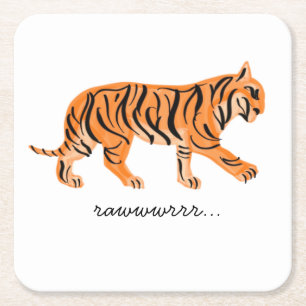 Posavasos Cuadrado De Papel Tigre
