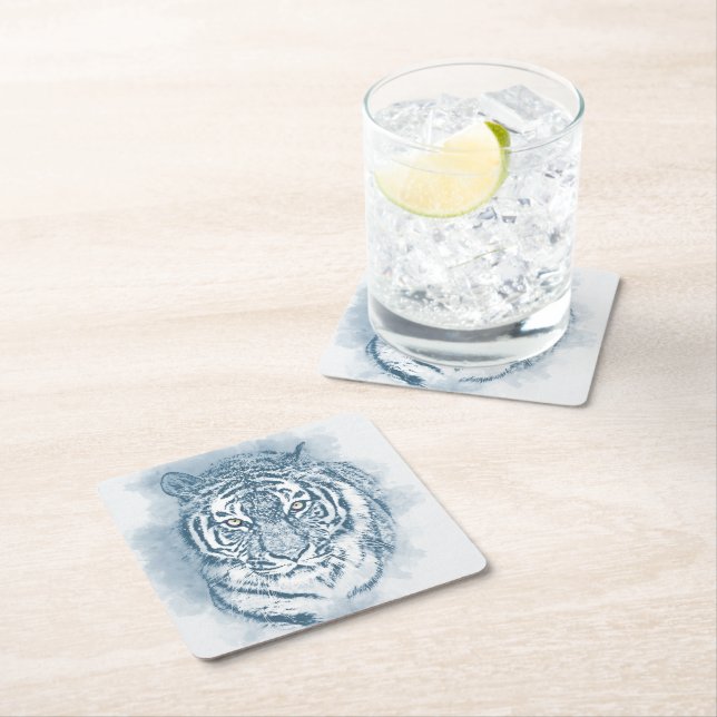 Posavasos Cuadrado De Papel tigre (In situ)