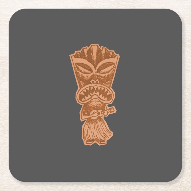 Posavasos Cuadrado De Papel Tiki (Anverso)