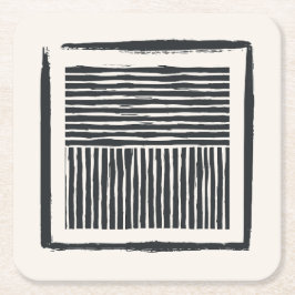 Posavasos Cuadrado De Papel Tinta de línea antigua