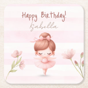 Posavasos Cuadrado De Papel Tiny Twirls – Ballerina