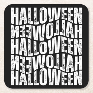 POSAVASOS CUADRADO DE PAPEL TIPOGRAFÍA DEFORMADA HALLOWEEN HALLOWEEN