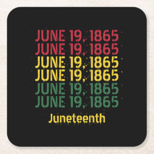 Posavasos Cuadrado De Papel Tipografía Historia Negra Junio 19 1865 Junio 19