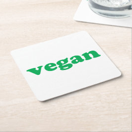 Posavasos Cuadrado De Papel Tipografía moderna verde verde