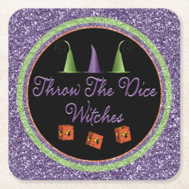 Posavasos Cuadrado De Papel Tirar las brujas de los dados Halloween Sparkle Bu