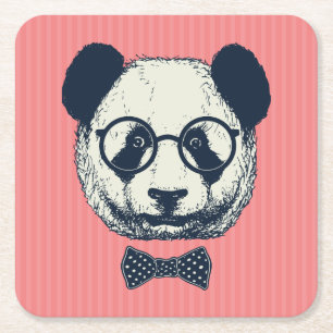 Posavasos Cuadrado De Papel Tiras Panda
