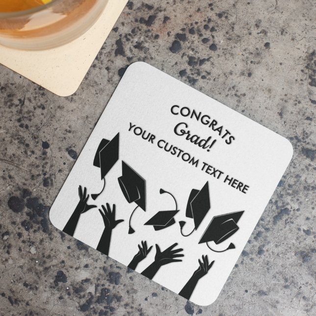 Posavasos Cuadrado De Papel Título de graduación Toss Personalizado de posgrad (Subido por el creador)
