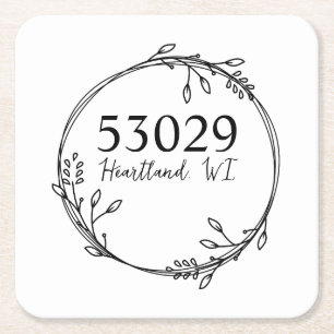 Posavasos Cuadrado De Papel Toalla de té granja personalizada con corona de ci