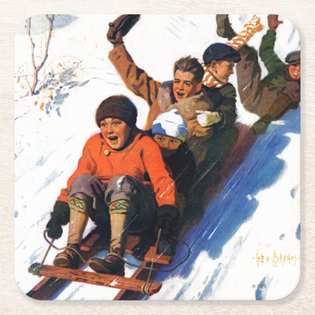 Posavasos Cuadrado De Papel Tobagganismo (Anverso)