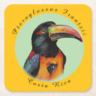 Posavasos Cuadrado De Papel Tocan acuarela