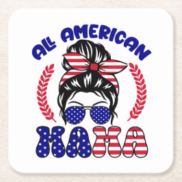 Posavasos Cuadrado De Papel Toda la Mamá Americana