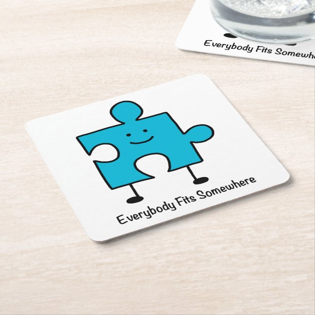 Posavasos Cuadrado De Papel Todo El Mundo Se Encaja En Una Montaña De Papel (En perspectiva)