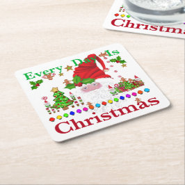 Posavasos Cuadrado De Papel Todos los días hay Navidades