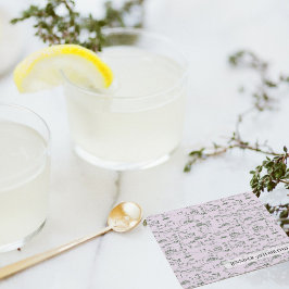 Posavasos Cuadrado De Papel Toile morado personalizado de Mahjong