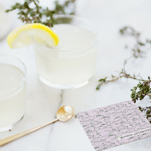 Posavasos Cuadrado De Papel Toile morado personalizado de Mahjong